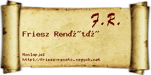 Friesz Renátó névjegykártya